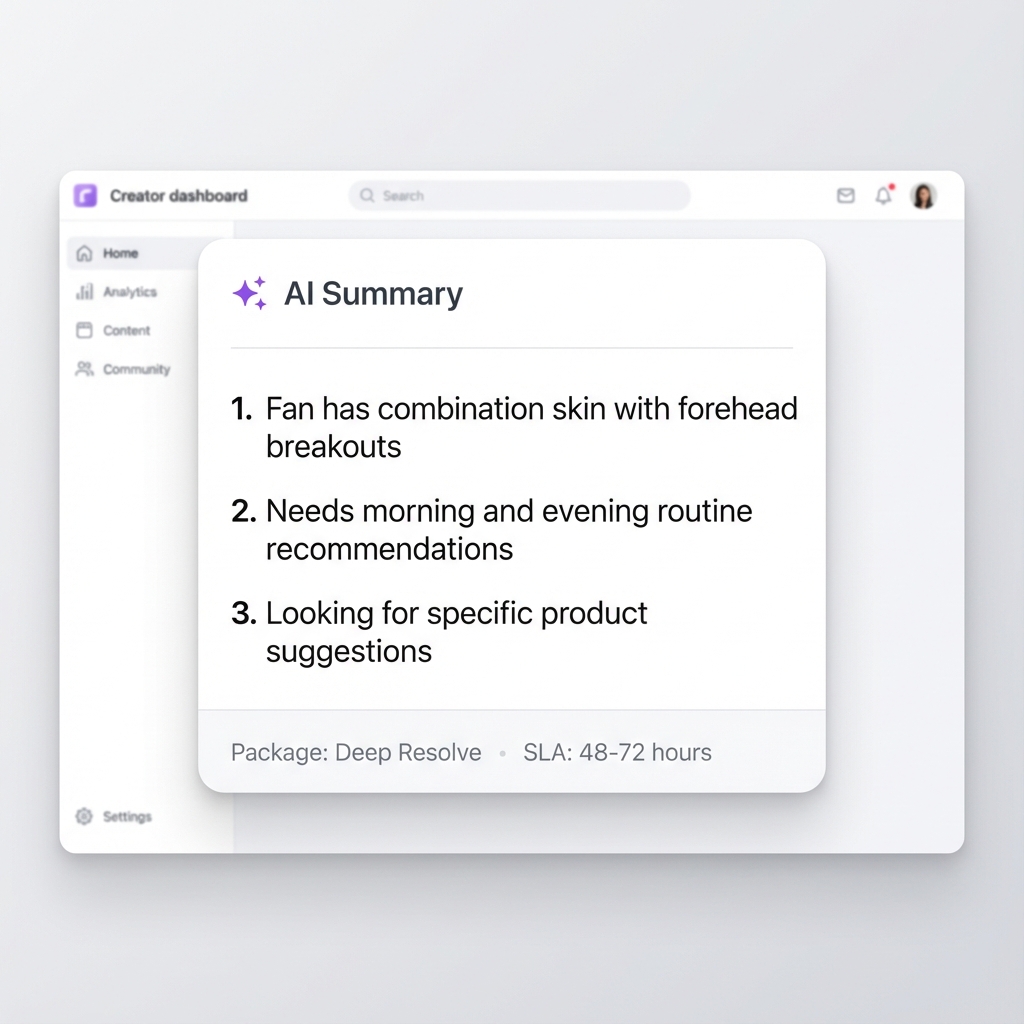 AI Summary Interface